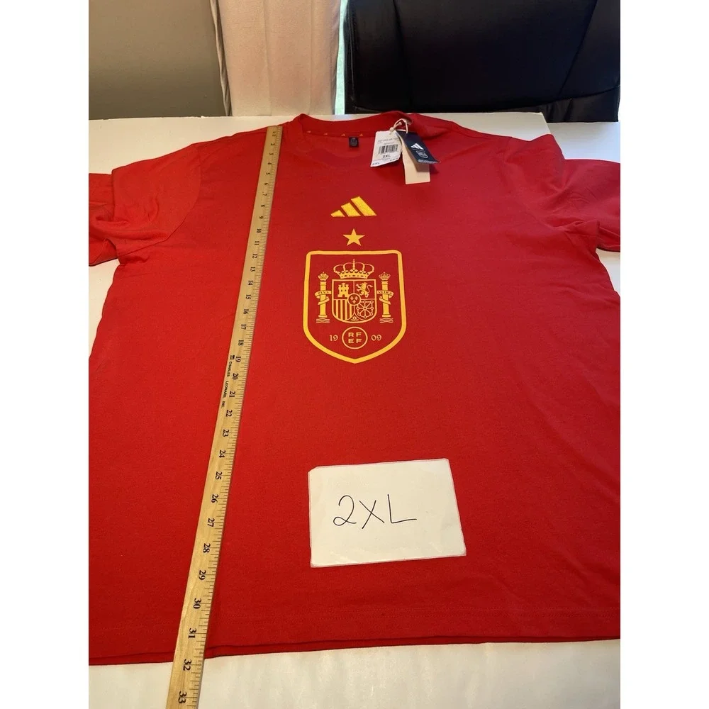 Adidas Spain Soccer DNA Graphic T-shirt Men's Size 2XL Red New